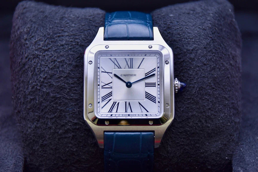Montre Cartier Dumont Bracelet Cuir Bleu